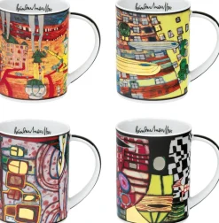 Ars mundi Keramik & Gläser<4 Becher »Magic Mugs 2021« im Set nach Hundertwasser