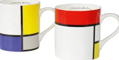 Ars mundi Keramik & Gläser<2 Kaffeebecher mit Künstlermotiven von Mondrian