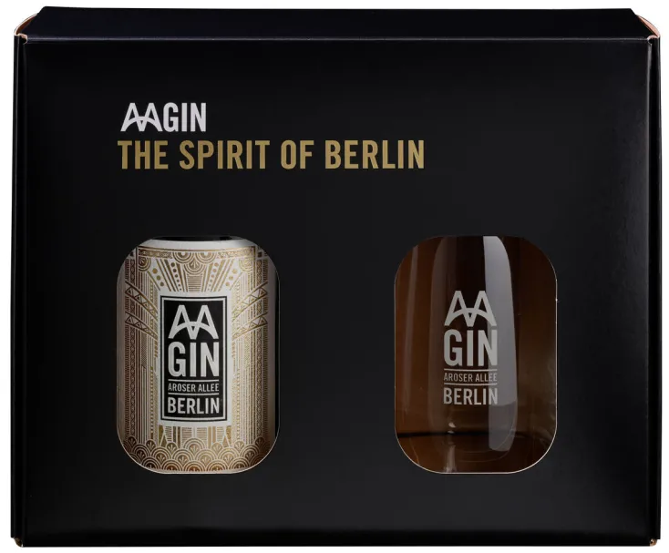 AASPIRITS Gin & Vodka<»AAGIN« Dry Gin im Set mit AAGIN Glas