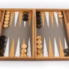 Kinder MANOPOULOS Spiele Für Erwachsene|Spiele Für Kinder<Backgammon, Graubeiges Straußenleder-Optik
