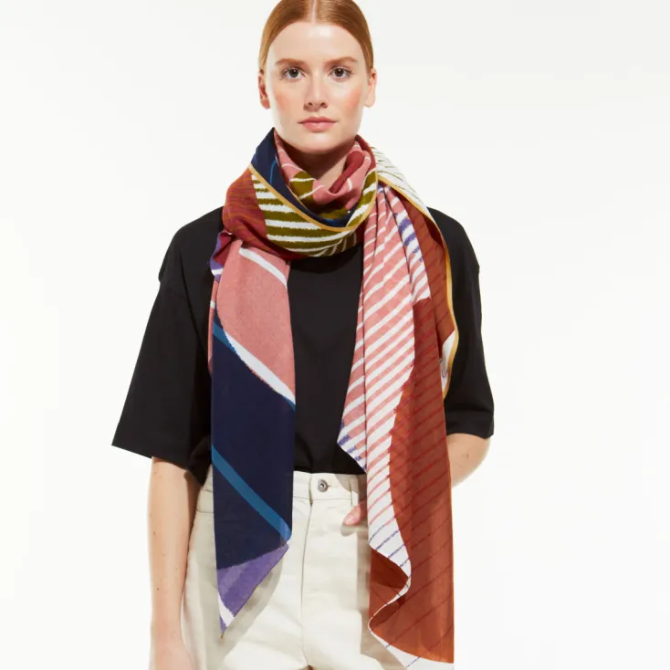 Mapoésie Baumwolle & Leinen<Baumwollschal »Cinetique«