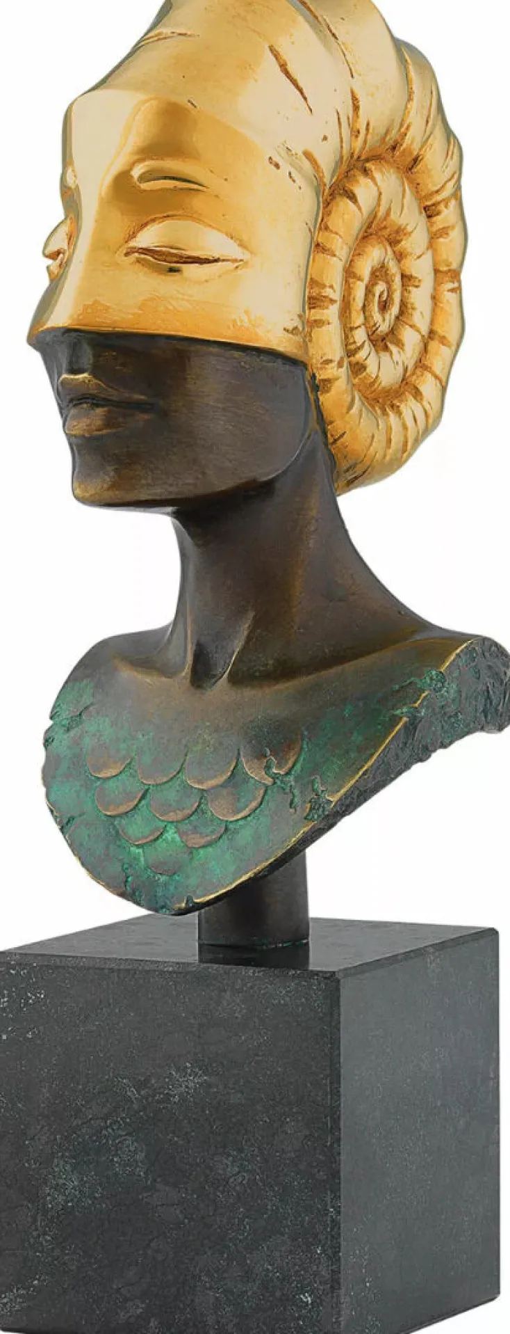 Ars mundi Alle Skulpturen|Bronze<Becker, Michael: Büste »Kopf der Ammonite«