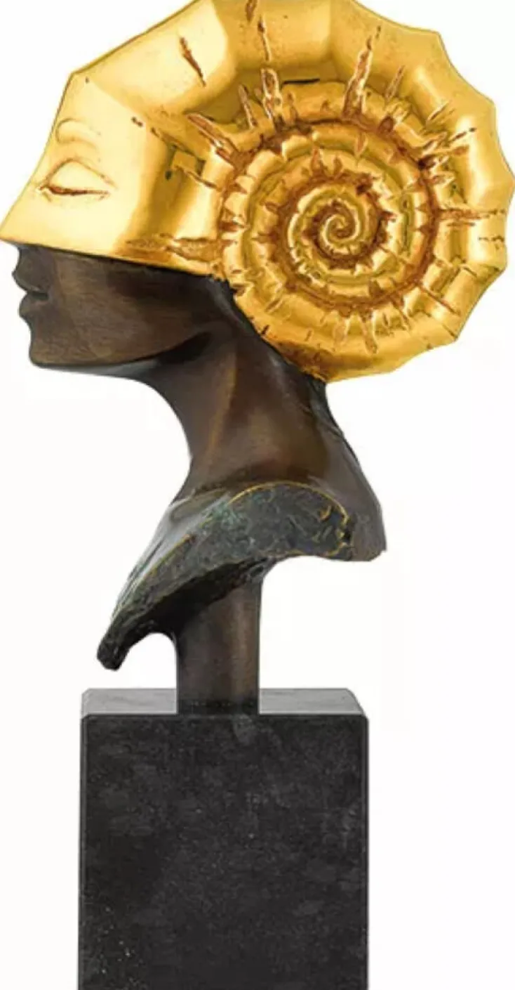 Ars mundi Alle Skulpturen|Bronze<Becker, Michael: Büste »Kopf der Ammonite«