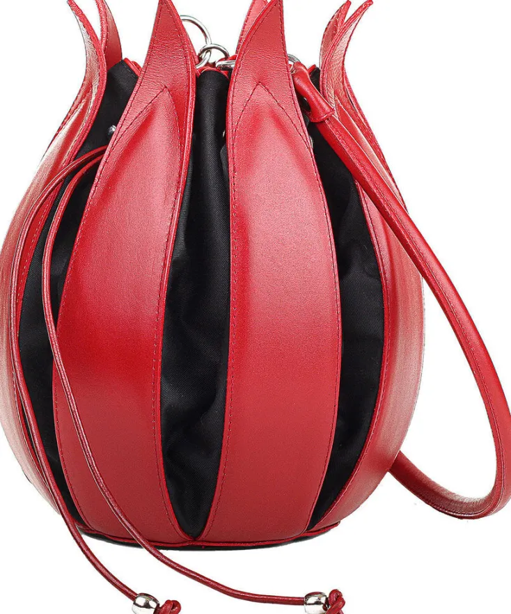 Ars mundi Umhängetaschen<Beuteltasche »Tulipano rot« von Linde Van der Poel: