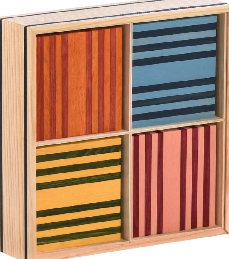 Kinder KAPLA Holzspielzeug|Konstruieren & Experimentieren<Bunte Holzbausteine 100er Kasten