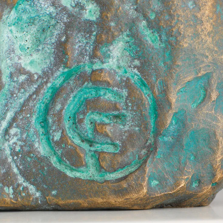 Ars mundi Alle Skulpturen|Bronze<Christoph Fischer: Skulptur »Der Gedanke« (2023), Version Bronze grün 