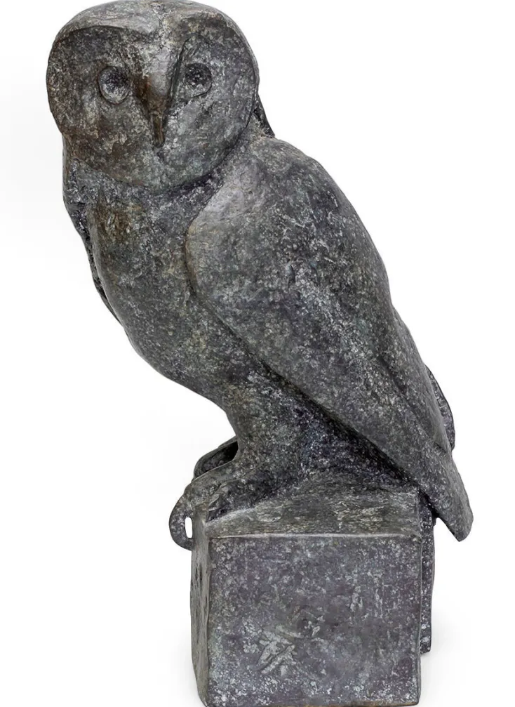 WELTKUNST Bronze<Christoph Fischer: »Schleiereule«, 2022 Bronze