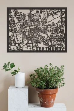 City Shapes Wandbilder & Wanddekoration<Citymap »Dortmund« aus Holz