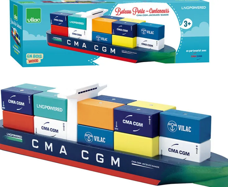 Kinder VILAC Holzspielzeug<Container Schiff