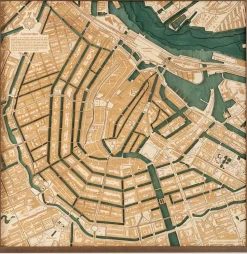 CUTTING BROTHERS Wandbilder & Wanddekoration<3-D Holzkarte »Amsterdam«