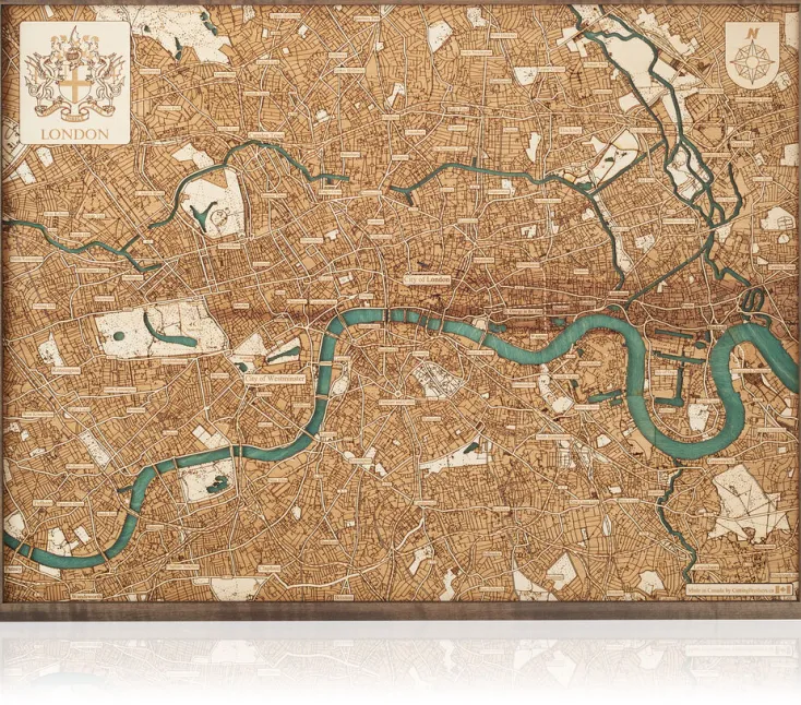 CUTTING BROTHERS Wandbilder & Wanddekoration<3-D Holzkarte »London«