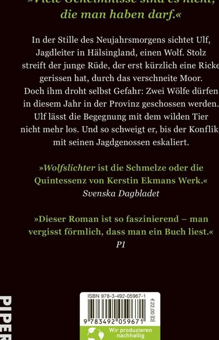 ZEIT Buchhandlung Romane<Ekman, Kerstin: Wolfslichter