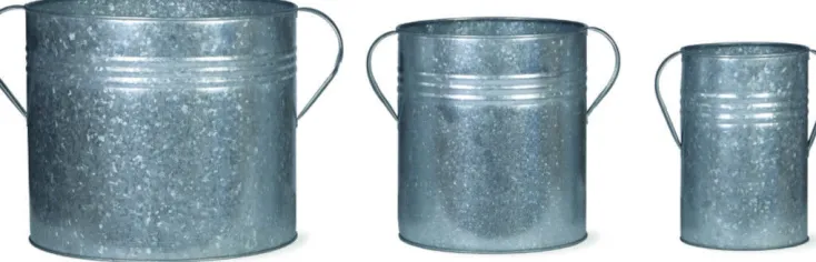 Garden Trading Gartenhelfer|Dekoration & Vasen<3er-Set Pflanztöpfe aus verzinktem Stahl