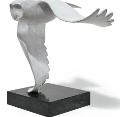 Ars mundi Alle Skulpturen|Bronze<Evert den Hartog: ​ Skulptur »Sneeuwuil - Schneeeule«, Bronze grau