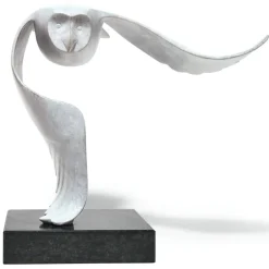 Ars mundi Alle Skulpturen|Bronze<Evert den Hartog: ​ Skulptur »Sneeuwuil - Schneeeule«, Bronze grau