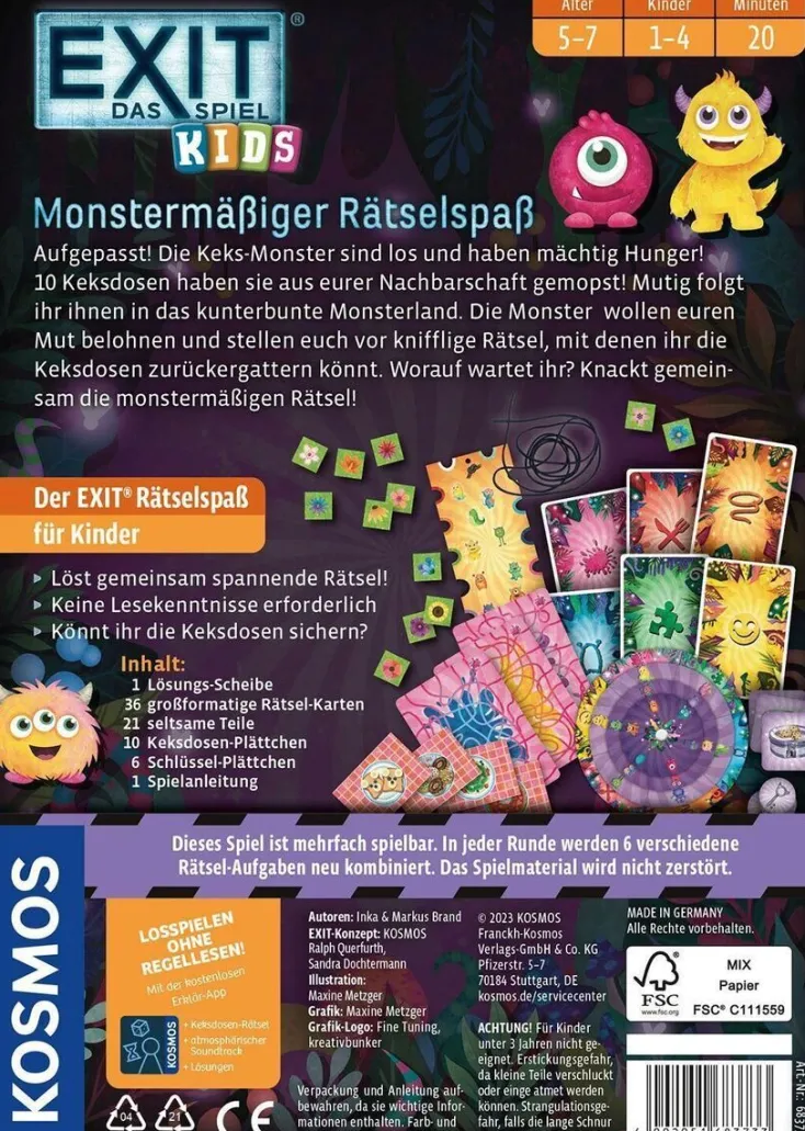 Kinder ZEIT Buchhandlung Nikolausgeschenke|Spiele Für Kinder<EXIT® - Das Spiel - Kids: Monstermäßiger Rätselspaß