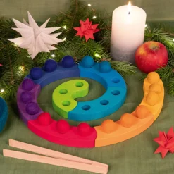 Kinder GOKI Holzspielzeug|Spiele Für Kinder<Farbsortierspiel und Adventsspirale