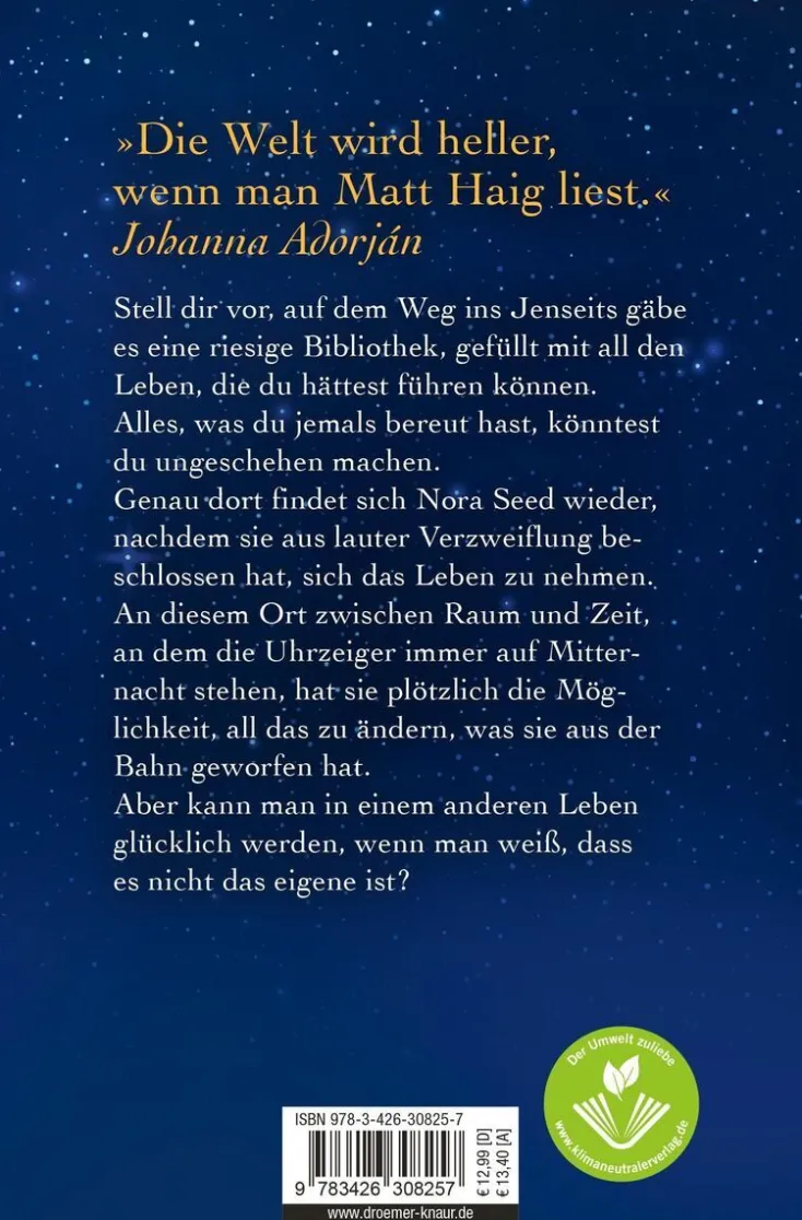 ZEIT Buchhandlung Romane<Haig, Matt: Die Mitternachtsbibliothek