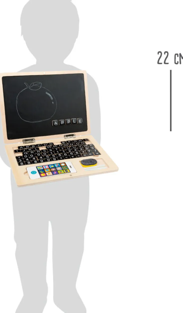 Kinder Small Foot Holzspielzeug<Holz Laptop mit Magnettafel