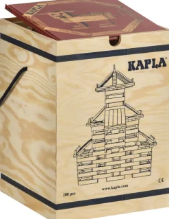 Kinder KAPLA Holzspielzeug|Konstruieren & Experimentieren<Holzbausteine 280er Kasten, Starterset mit Buch