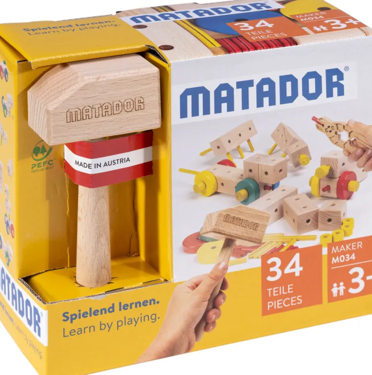 Kinder Matador Holzspielzeug<Holzkonstruktionsbaukasten »Maker M034«, 34-teilig