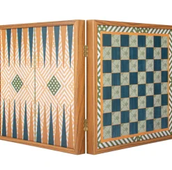 Kinder MANOPOULOS Spiele Für Erwachsene|Spiele Für Kinder<4-in-1 Retro Kombi-Spiel-Set aus Walnuss-Holz