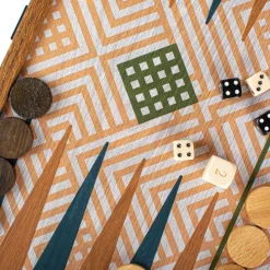 Kinder MANOPOULOS Spiele Für Erwachsene|Spiele Für Kinder<4-in-1 Retro Kombi-Spiel-Set aus Walnuss-Holz