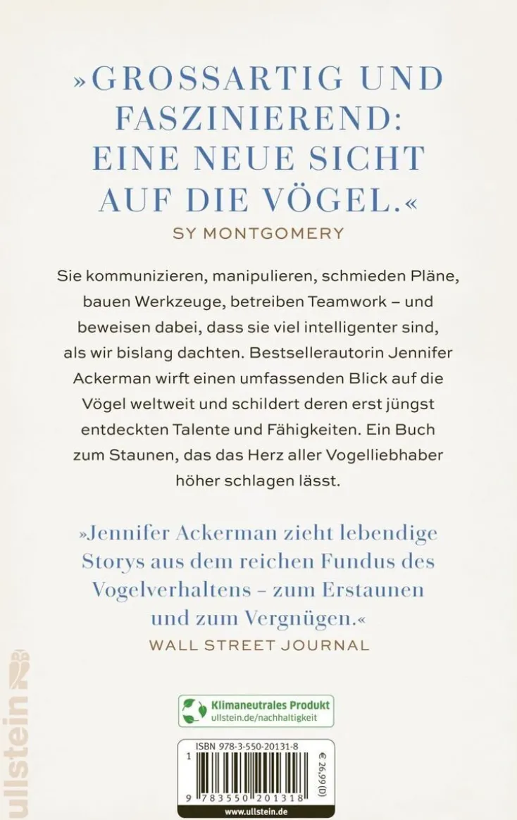 ZEIT Buchhandlung Sachbücher<Jennifer Ackerman: Die geheime Welt der Vögel