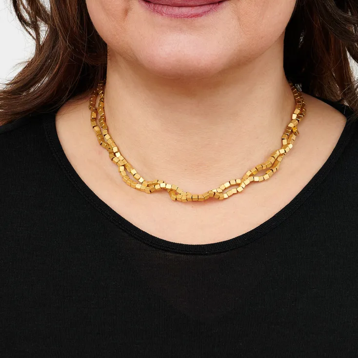 Franziska Rappold Goldschmiedeschmuck<Kette »Würfel«, goldplattiert