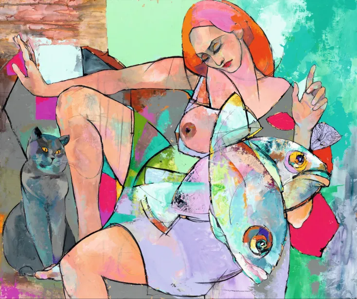 Ars mundi Alle Werke<Krasnitskaya, Marina: »Sommertraum der Fischerfrau«