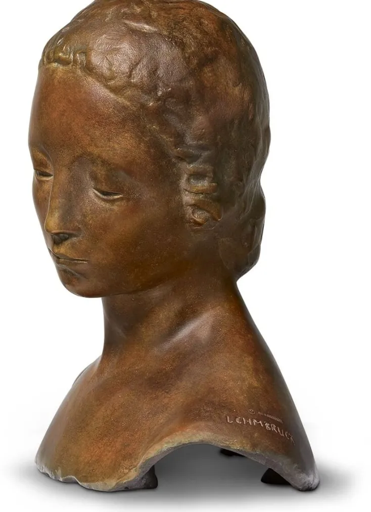 Ars mundi Alle Skulpturen|Bronze<Lehmbruck, Wilhelm: Büste »Gesenkter Frauenkopf«, 1910
