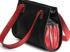 Ars mundi Handtaschen<Linde Van der Poel: ​ Handtasche »Black and Red Tulip«
