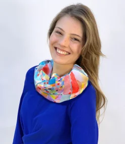 Ulrike Isensee DS Künstlertücher<Loopschal nach Paul Klees »Südliche Gärten«