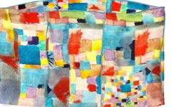 Ulrike Isensee DS Künstlertücher<Loopschal nach Paul Klees »Südliche Gärten«