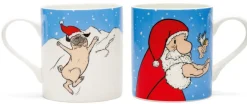 Ars mundi Geschirr & Gläser<Loriot: 2 Becher mit Künstlermotiven »Weihnachtsmops« & »Weihnachtsmann« im Set