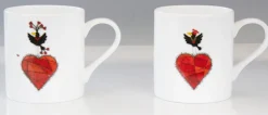Ars mundi Keramik & Gläser<Michael Ferner: ​ 2 Becher »Herzdame« &amp; »Herzkönig« im Set