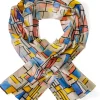 Ars mundi Künstlertücher<Piet Mondrian: ​Seidenschal »Composition in Oval with Color Planes 1«
