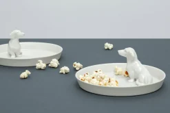 feinesweißes Geschirr & Gläser<Porzellan-Dackelteller