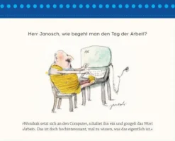 ZEITmagazin Geschenkbücher<Postkartenaufsteller »Herr Janosch, wie wird man bei der Arbeit glücklich?«