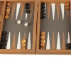 Kinder MANOPOULOS Spiele Für Erwachsene|Spiele Für Kinder<Reise-Backgammon, Graubeiges Straußenleder-Optik