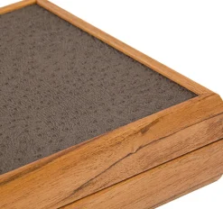 Kinder MANOPOULOS Spiele Für Erwachsene|Spiele Für Kinder<Reise-Backgammon, Graubeiges Straußenleder-Optik