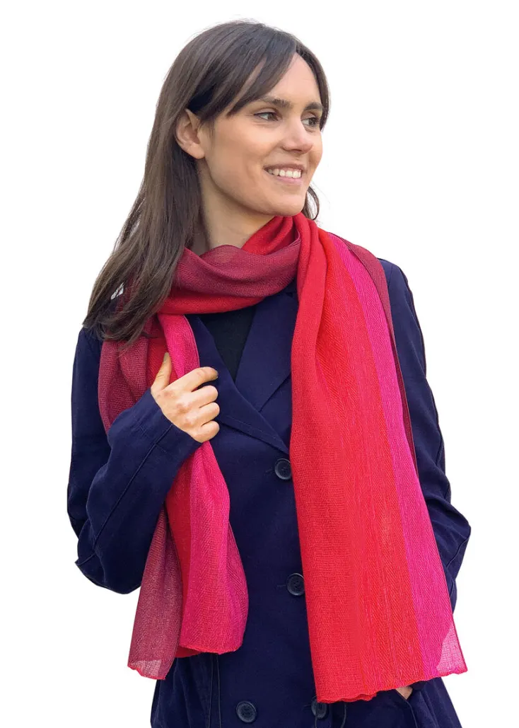 Ulrike Isensee Baumwolle & Leinen<Roter Leinenschal