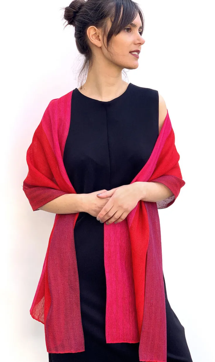 Ulrike Isensee Baumwolle & Leinen<Roter Leinenschal