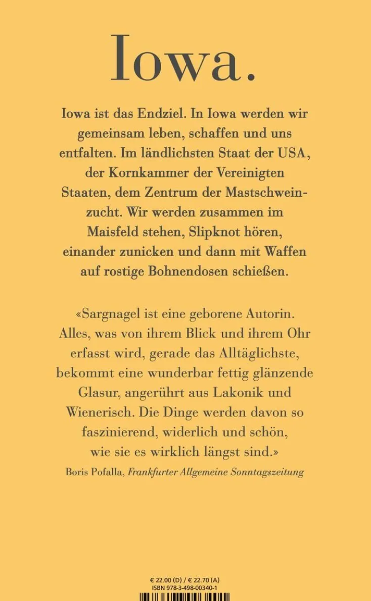 ZEIT Buchhandlung Romane<Sargnagel, S: Iowa