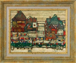 Ars mundi Alle Werke<Schiele, Egon: »Häuser mit bunter Wäsche (Vorstadt II)«, 1914