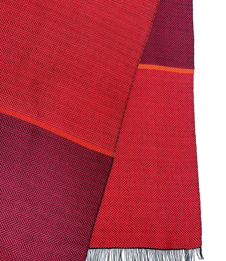 Ulrike Isensee Seide<Seidenschal Fischgrat »Rot«