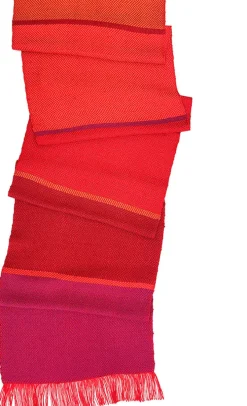 Ulrike Isensee DS Seide<Seidenschal in Rot, Orange und Pink