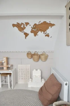 City Shapes Wandbilder & Wanddekoration<Selbstklebende Weltkarte aus Holz