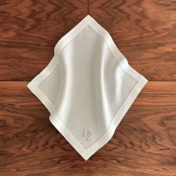 Leinenweberei Vieböck Servietten & Tischdecken<Serviette Leinen »Monogramm«, Weiß