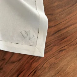 Leinenweberei Vieböck Servietten & Tischdecken<Serviette Leinen »Monogramm«, Weiß